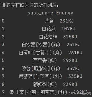 直接删除缺失值(删除法)
