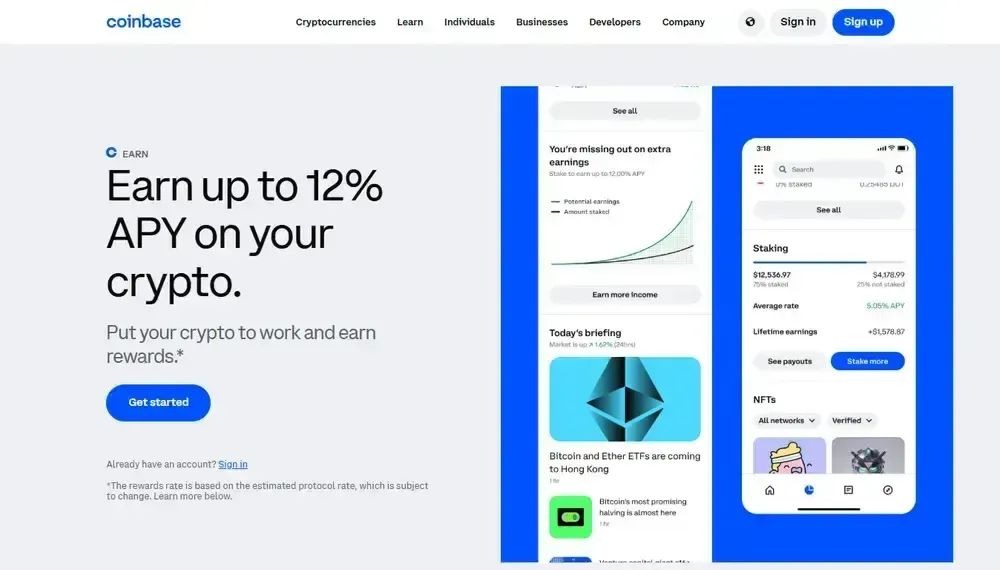coinbase 质押可用性