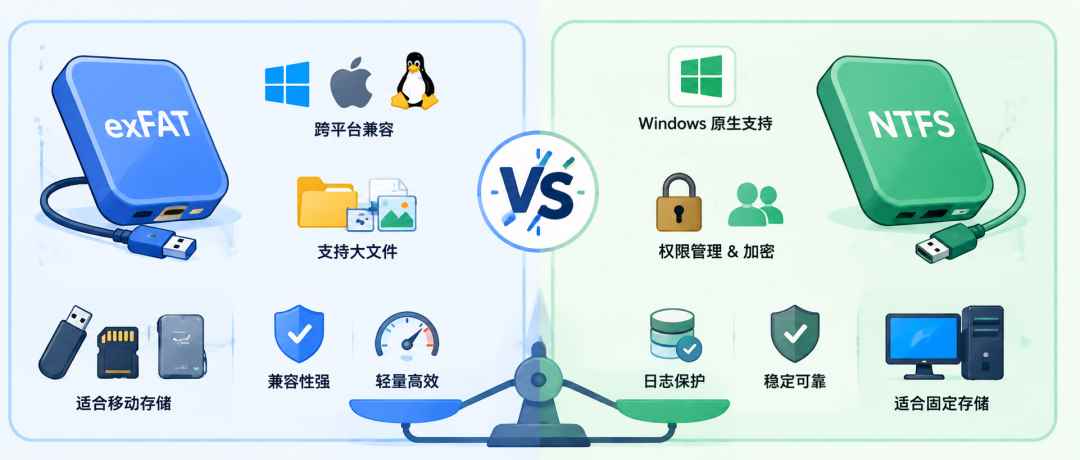 电脑存储设备格式怎么选? 一篇讲透exFAT和NTFS的区别