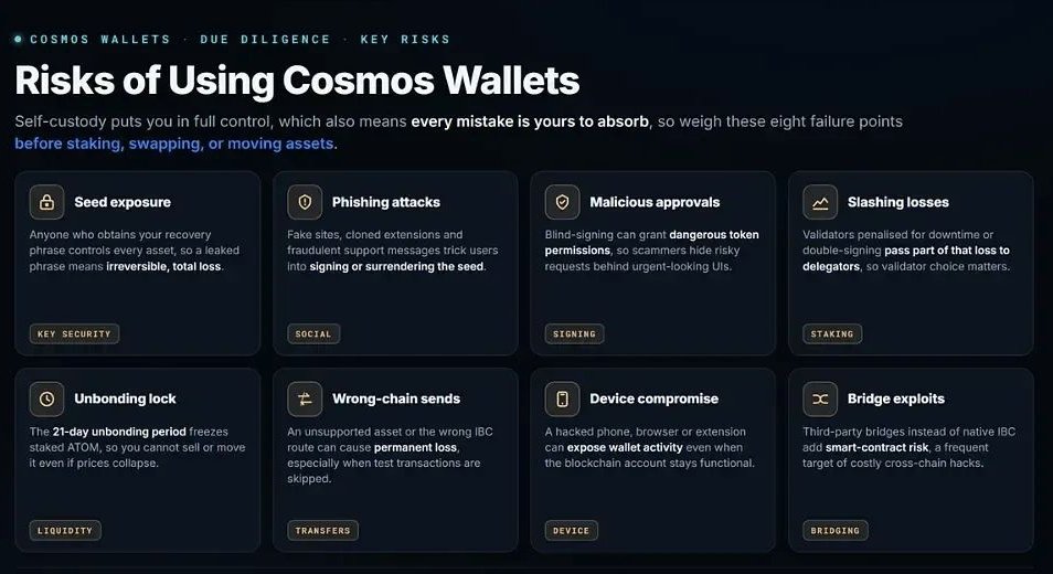 使用 cosmos 钱包的风险
