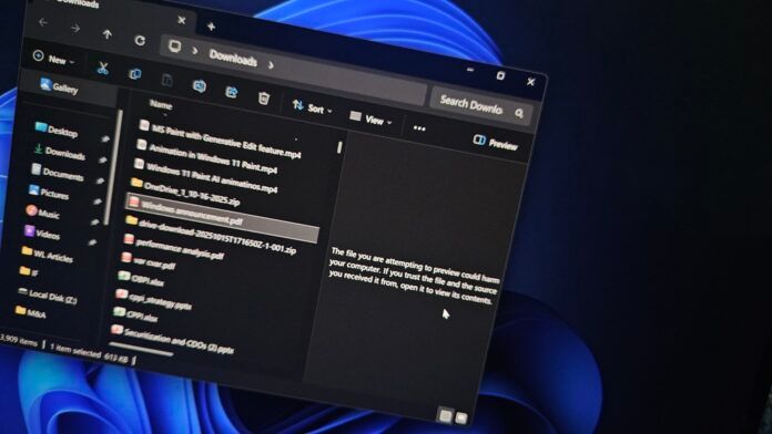 Win11文件资源管理器新增“仍然预览”按钮:将恢复下载文件预览功能