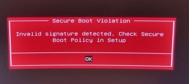 宏碁Win11兼容故障:开机提示Secure Boot Violation