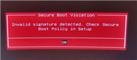 宏碁Win11兼容故障:开机提示Secure Boot Violation