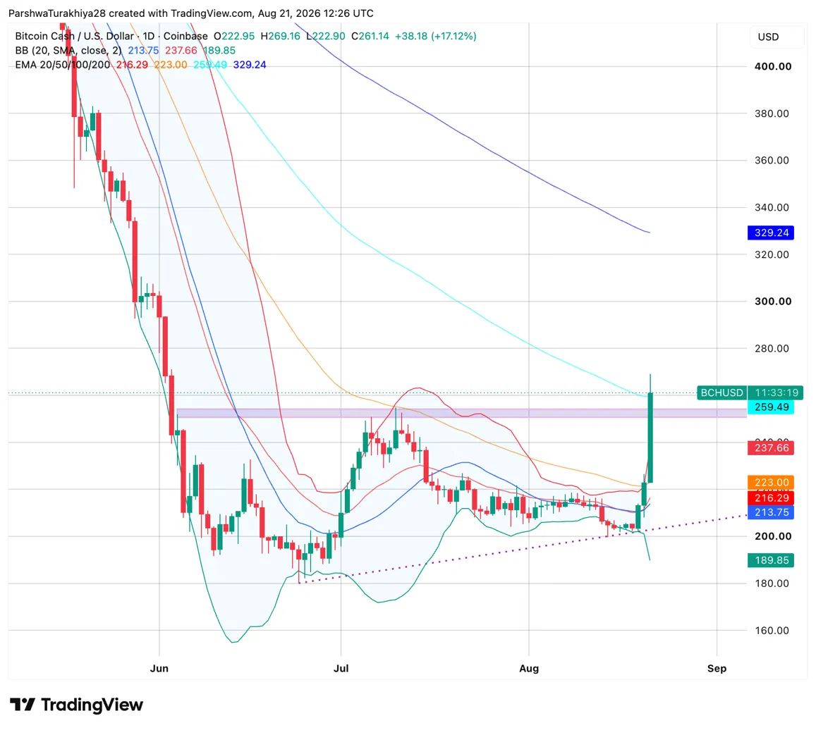 比特币现金价格分析:bch价格在突破17%后会继续上涨吗?