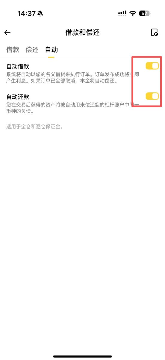 step 4:币安杠杆借还款设置_图2