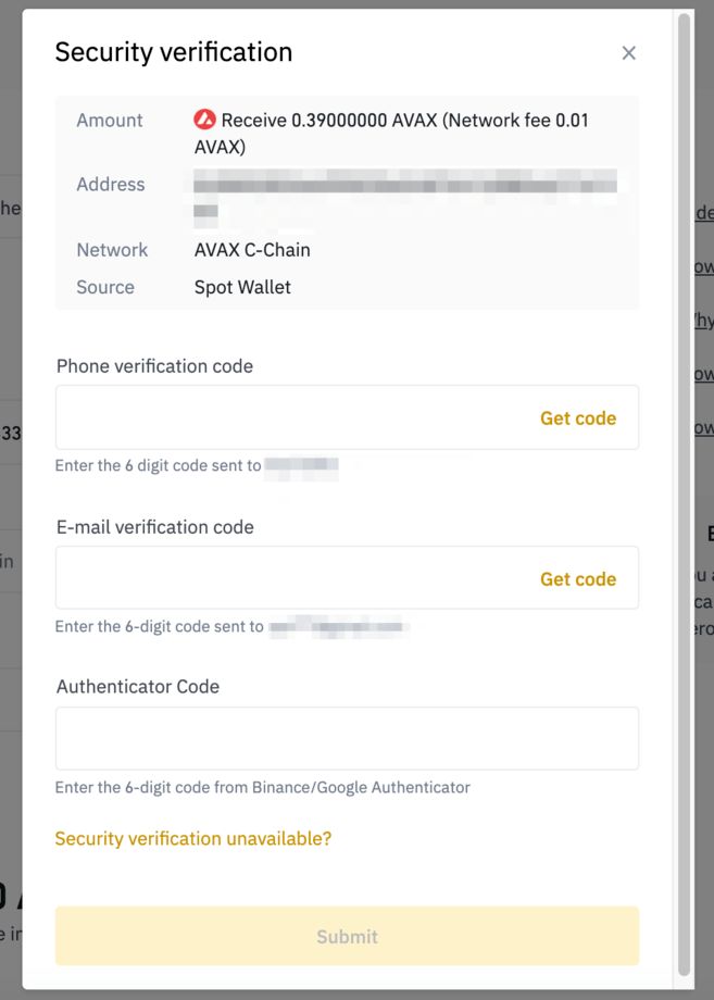 如何将avax代币从币安转入metamask?_图7