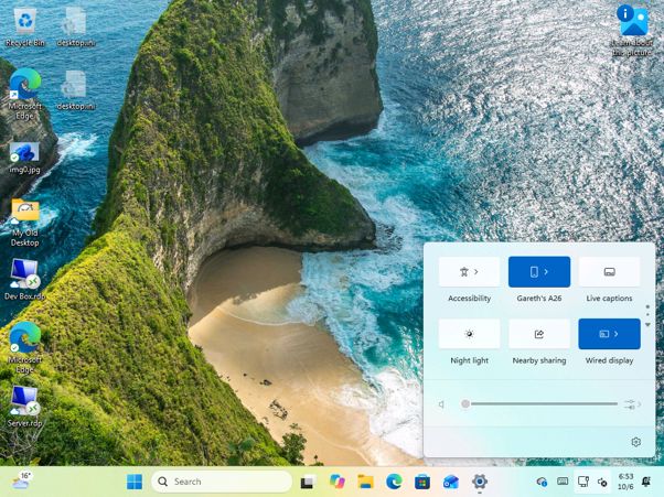 Win11快速设置面板新增移动设备磁贴 方便用户访问已连接手机