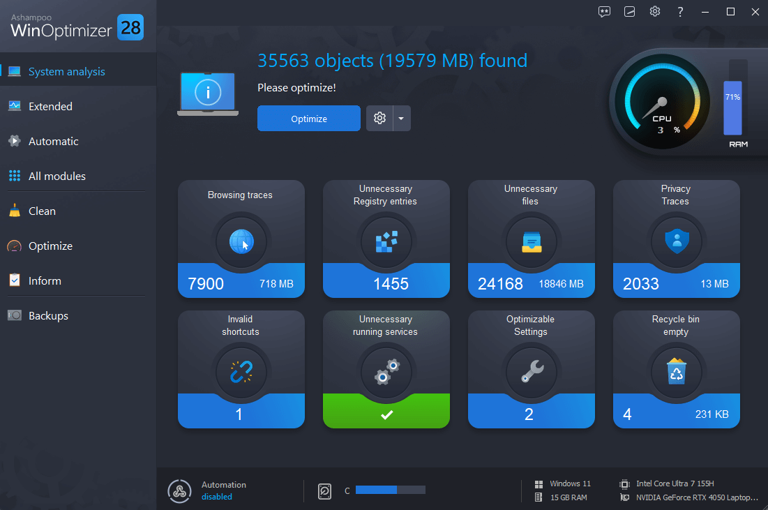 ashampoo winoptimizer