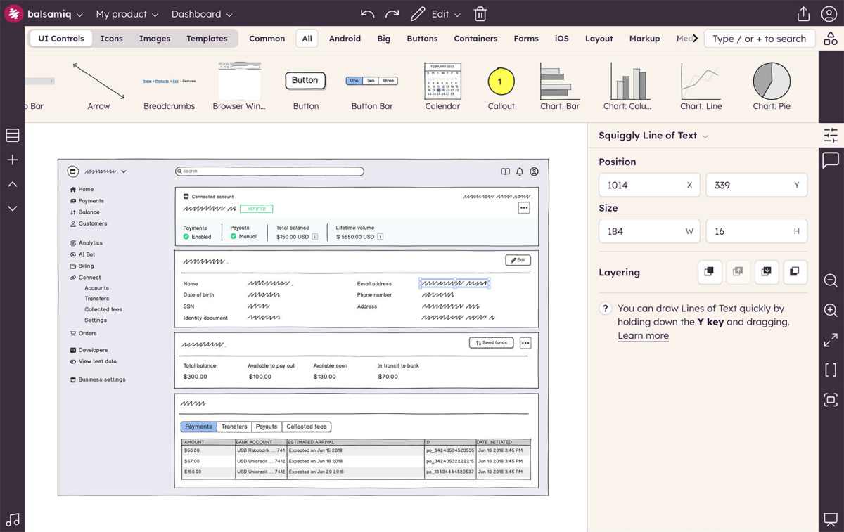 balsamiq wireframes
